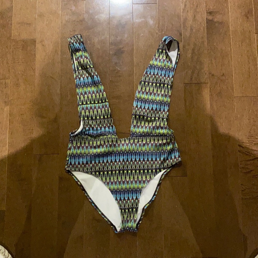 One piece - green & blue bather